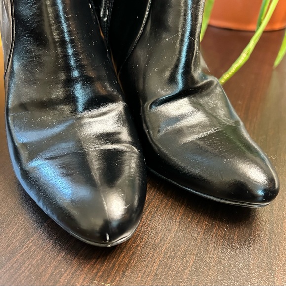 Calvin Klein Cambria Black Zip Ankle High Heel Boots with Buckle | Size 6.5 | - Picture 14 of 14